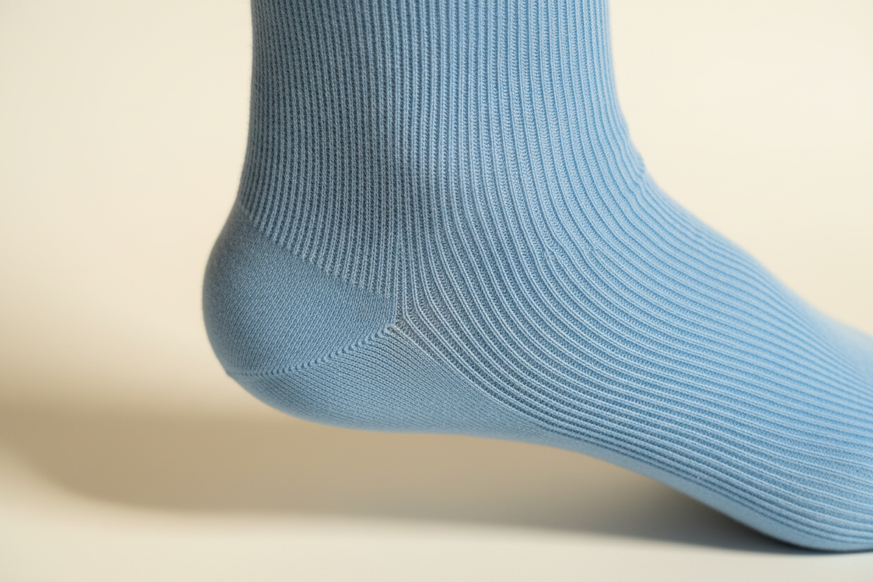 Blue sock heel